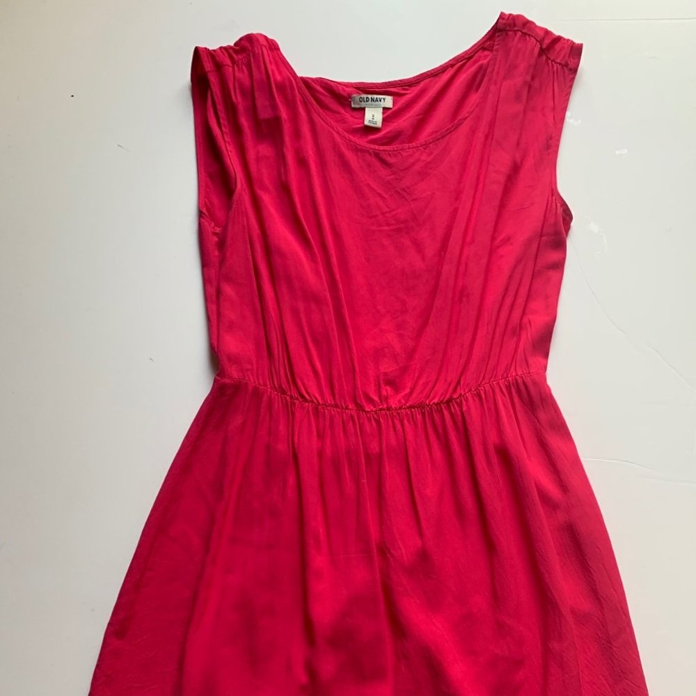 Old Navy Waisted Dress in Bright Rose